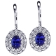 18K White Gold 2.94 ct Tanzanite Diamond Drop Earrings 1 inch