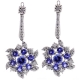 18K White Gold 4.97 ct Tanzanite Diamond Flower Drop Earrings
