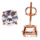 14K Rose Gold 2.00 ct Swarovski Crystal Womens Stud Earrings