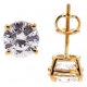 14K Yellow Gold 2.00 ct Swarovski Crystal Womens Stud Earrings