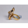 18K Yellow Gold 6.60 ct Diamond Blue Sapphire Womens Flower Ring