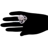 18K Yellow Gold 6.60 ct Diamond Blue Sapphire Womens Flower Ring