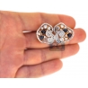Womens Diamond Sapphire Huggie Earrings 18K Yellow Gold 5.75 ct