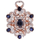 18K Rose Gold 5.24 ct Diamond Sapphire Womens Flower Pendant