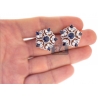 Womens Diamond Sapphire Flower Earrings 18K Rose Gold 8.56 ct
