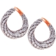 18K Rose Gold 4.55 ct Diamond Womens Oval Hoop Earrings