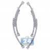 Womens Diamond Deco Ear Crawlers 14K White Gold 1.10 Carat