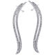 14K White Gold 0.80 ct Diamond Womens Wave Ear Crawlers