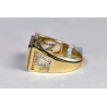 Mens Diamond Rectangle Signet Pinky Ring 14K Yellow Gold 1.88 ct