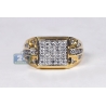 Mens Diamond Rectangle Pinky Ring 14K Yellow Gold 1.09 Carat