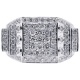 14K White Gold 2.51 ct Round Cut Diamond Mens Ring