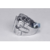 Mens Diamond Large Square Ring 14K White Gold 4.07 Carats