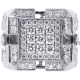 14K White Gold 4.07 ct Diamond Mens Square Ring