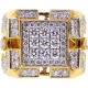 14K Yellow Gold 4.12 ct Diamond Mens Square Ring