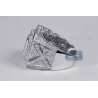 Mens Iced Out Diamond Large Square Ring 14K White Gold 4.18 ct