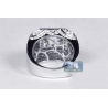 Mens Diamond Rising Square Pinky Ring 14K White Gold 3.37 ct