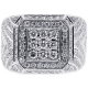 14K White Gold 3.37 ct Diamond Mens Rising Ring