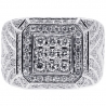 Mens Diamond Rising Square Pinky Ring 14K White Gold 3.37 ct