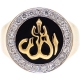 14K Yellow Gold 0.85 ct Diamond Mens Allah Ring