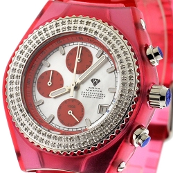 Aqua Master Sport 1.00 ct Diamond Womens Red Watch