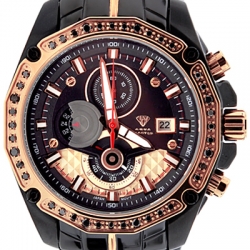 Aqua Master 1.50 ct Black Diamond Mens Two Tone Watch
