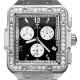 Aqua Master Square 4.25 ct Diamond Mens Steel Watch