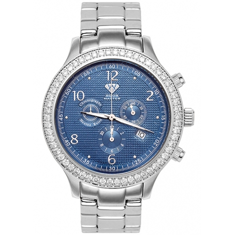 Aqua Master Rio 2.45 ct Diamond Blue Dial Steel Bracelet Mens Watch