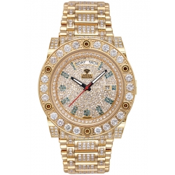 Aqua Master Magnum 17.00 ct Iced Out Diamond Mens Yellow Watch