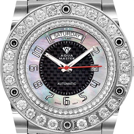 Aqua Master Magnum 7.65 ct Diamond Mens Black Dial Watch