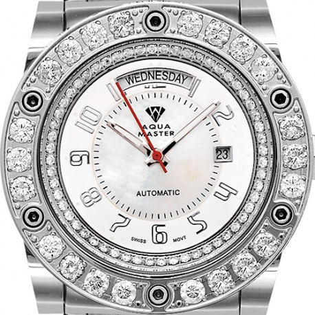 Aqua Master Magnum 7.65 ct Diamond Mens White Dial Watch