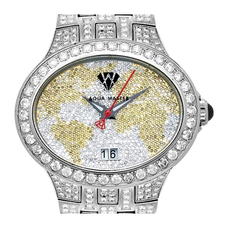 Aqua Master Yellow World 6.50 ct Diamond Mens Watch
