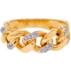 10K Yellow Gold 0.25 ct Diamond Miami Cuban Link Mens Ring