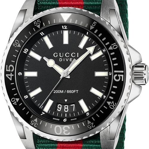 gucci dive black dial men's watch