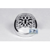 18K White Gold 0.40 ct Diamond Cabochon Onyx Mens Ring