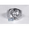 18K White Gold 0.70 ct Bezel Set Diamond Mens Ring