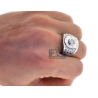 18K White Gold 0.70 ct Bezel Set Diamond Mens Ring