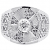 18K White Gold 0.70 ct Bezel Set Diamond Mens Ring
