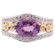 14K White Gold 5.10 ct Amethyst Diamond Womens Ring