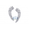 Womens Diamond Cluster Ear Crawlers 18K White Gold 2.92 Carat