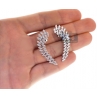 Womens Diamond Cluster Ear Crawlers 18K White Gold 2.92 Carat