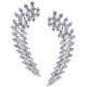 18K White Gold 2.92 ct Diamond Cluster Womens Ear Crawlers