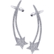 18K White Gold 0.95 ct Diamond Star Womens Ear Crawlers