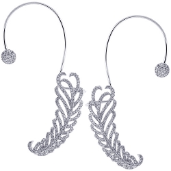18K White Gold 2.00 ct Diamond Ear Cuffs Womens Earrings