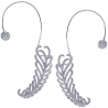 Womens Diamond Ear Cuffs Earrings 18K White Gold 2.00 Carat