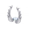 Womens Diamond Wing Ear Crawlers 18K White Gold 1.67 Carat