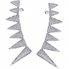 18K White Gold 2.41 ct Diamond Spike Womens Ear Crawlers
