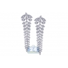 Womens Diamond Floral Dangle Earrings18K White Gold 5.79 ct 3"