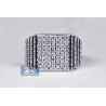 Mens Diamond Step Square Pinky Ring 14K White Gold 2.54 ct