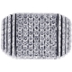 14K White Gold 2.54 ct Diamond Step Design Mens Ring