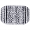 14K White Gold 2.54 ct Diamond Step Design Mens Ring